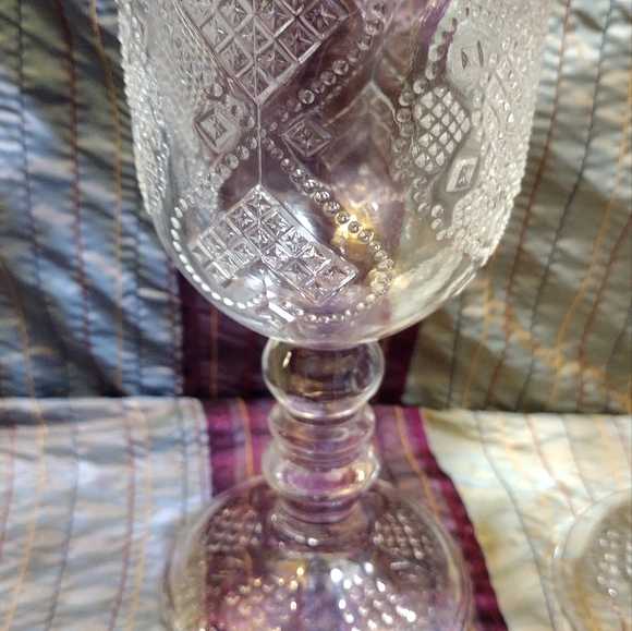 2 Vintage Avon Hearts & Diamonds Fostoria Loving Cups - Picture 2 of 2